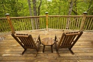 secluded view of trees from Gatlinburg family cabin rentals
