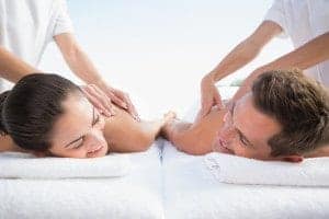 couple massage in Smoky Mountains romantic cabins