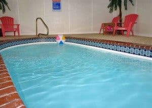 The indoor pool at the Skinny Dippin' cabin in Pigeon Forge.