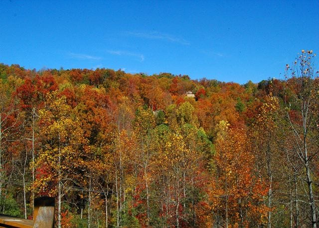 View of the mountains in the fall