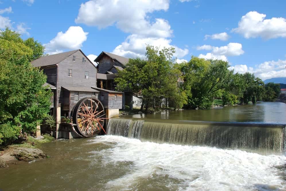 The Old Mill on the Little Pigeon River in Pigeon Forge.