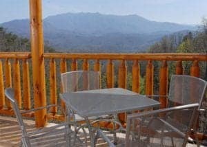 Beautiful views from the deck of the Splash Mansion cabin in the Smoky Mountains.