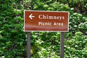 chimneys picnic area sign